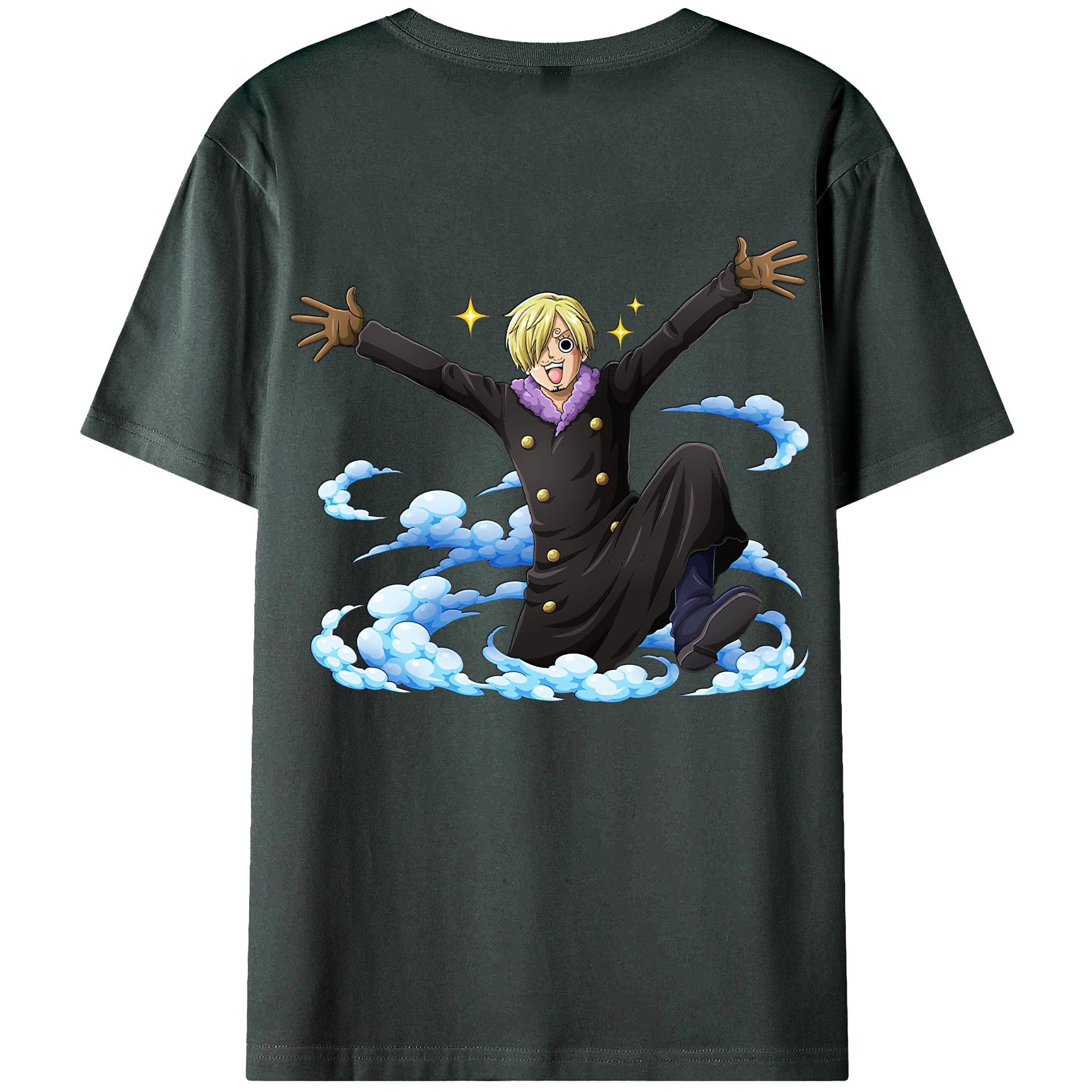 （画像用） ワンピース サンジ ONE PIECE Sanji 綿100％ メンズ半袖Tシャツ（バックプリント） 通気性